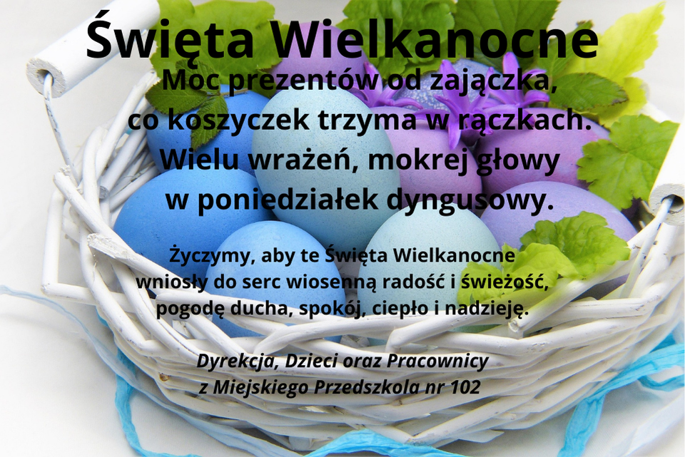 Życzenia Wielkanocne na tle pisanek